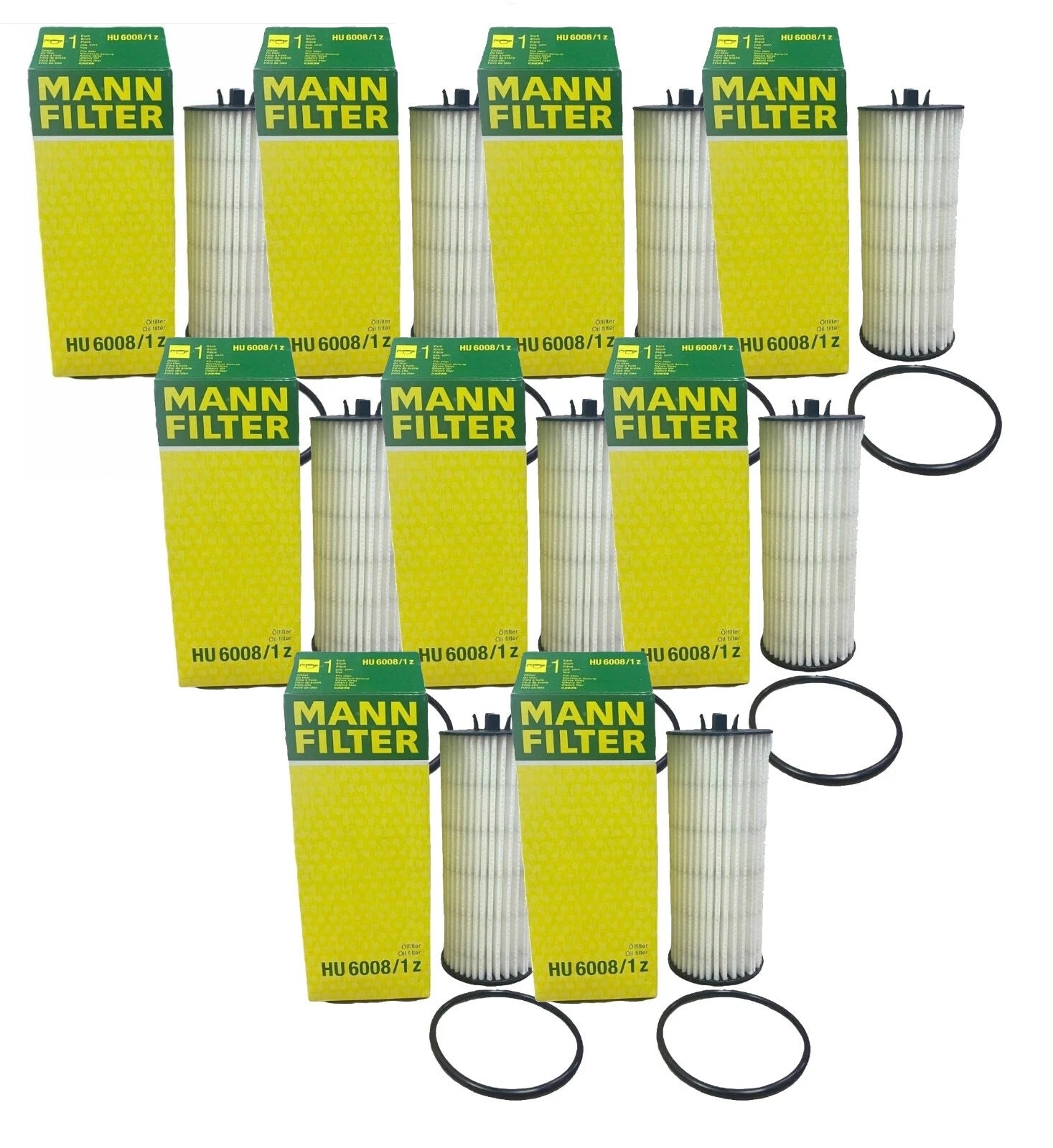 Set of 9 Engine Oil Filters HU 6008/1 for Aston Martin Mercedes-Benz