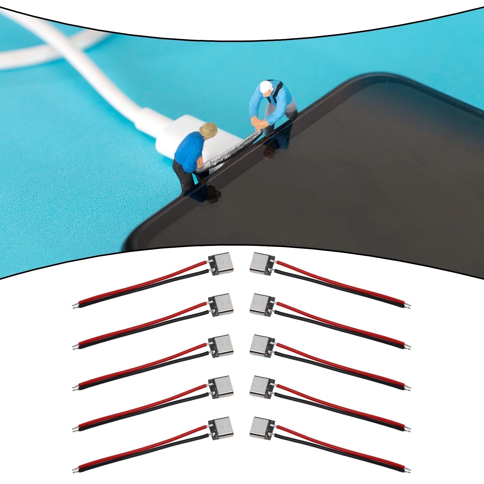 Set of 10 USB 2.0 Female Socket Power Cables for Various Devices