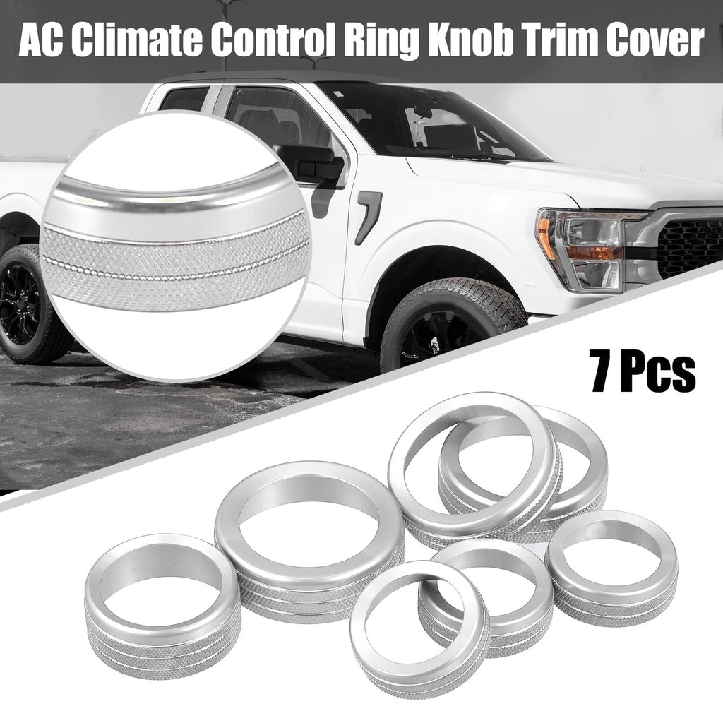 7pcs AC Climate Control Ring Knob Cover for Ford F-150 (2021–2022)