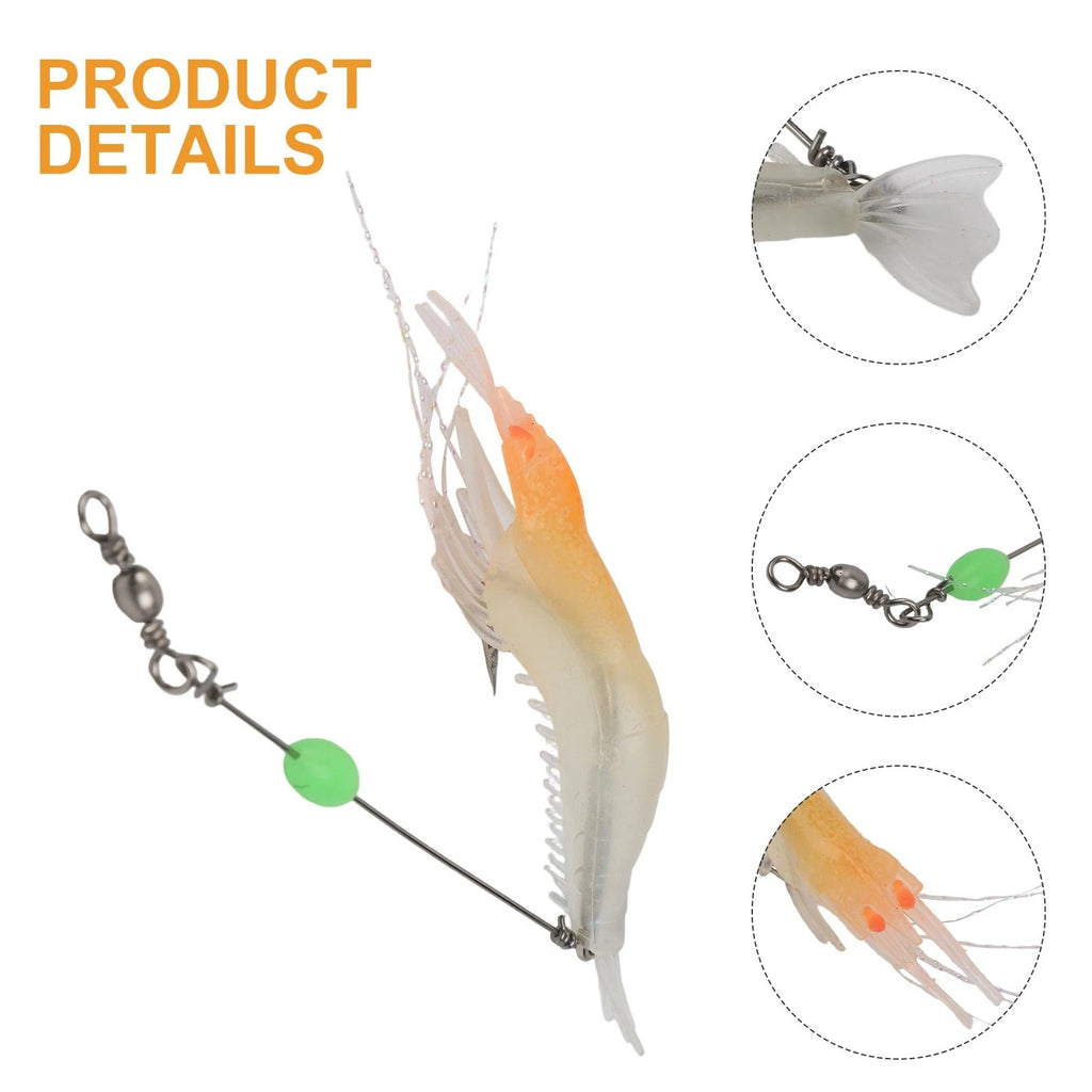 Silicone Shrimp Bait with Hook Swivels for Trout Perch Salmon Fishing