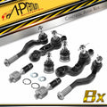 8x Front Inner Outer Ball Joint Tie Rod for Toyota Tacoma (1998-2004) RWD