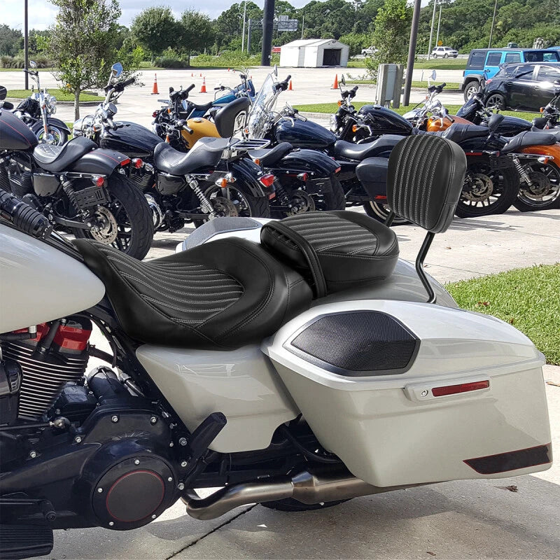 Driver Passenger Seat w/ Backrest for Harley Touring Electra Glide (2009–2023)