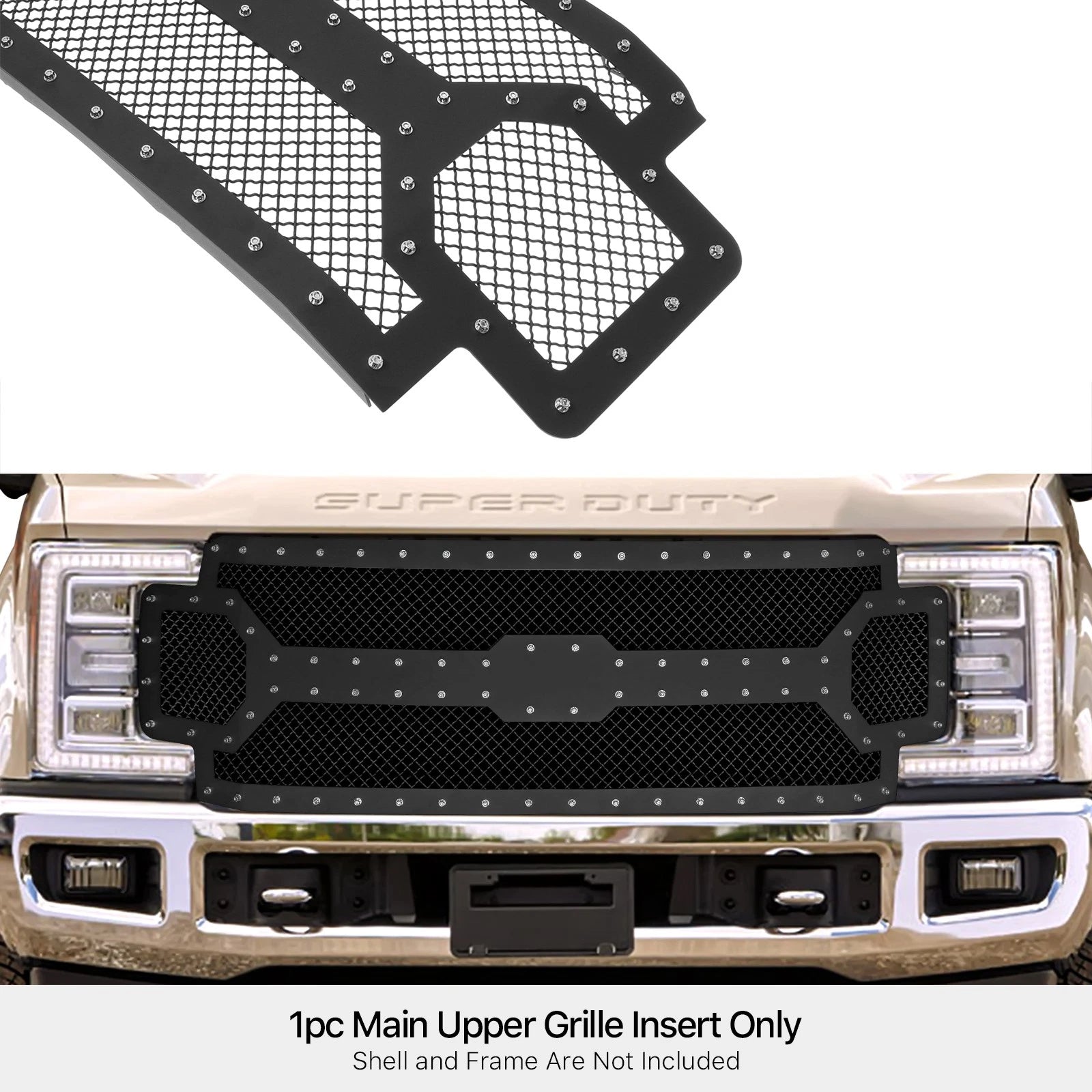 Black Mesh Grill Insert for Ford F250/F350 (2017-2019)