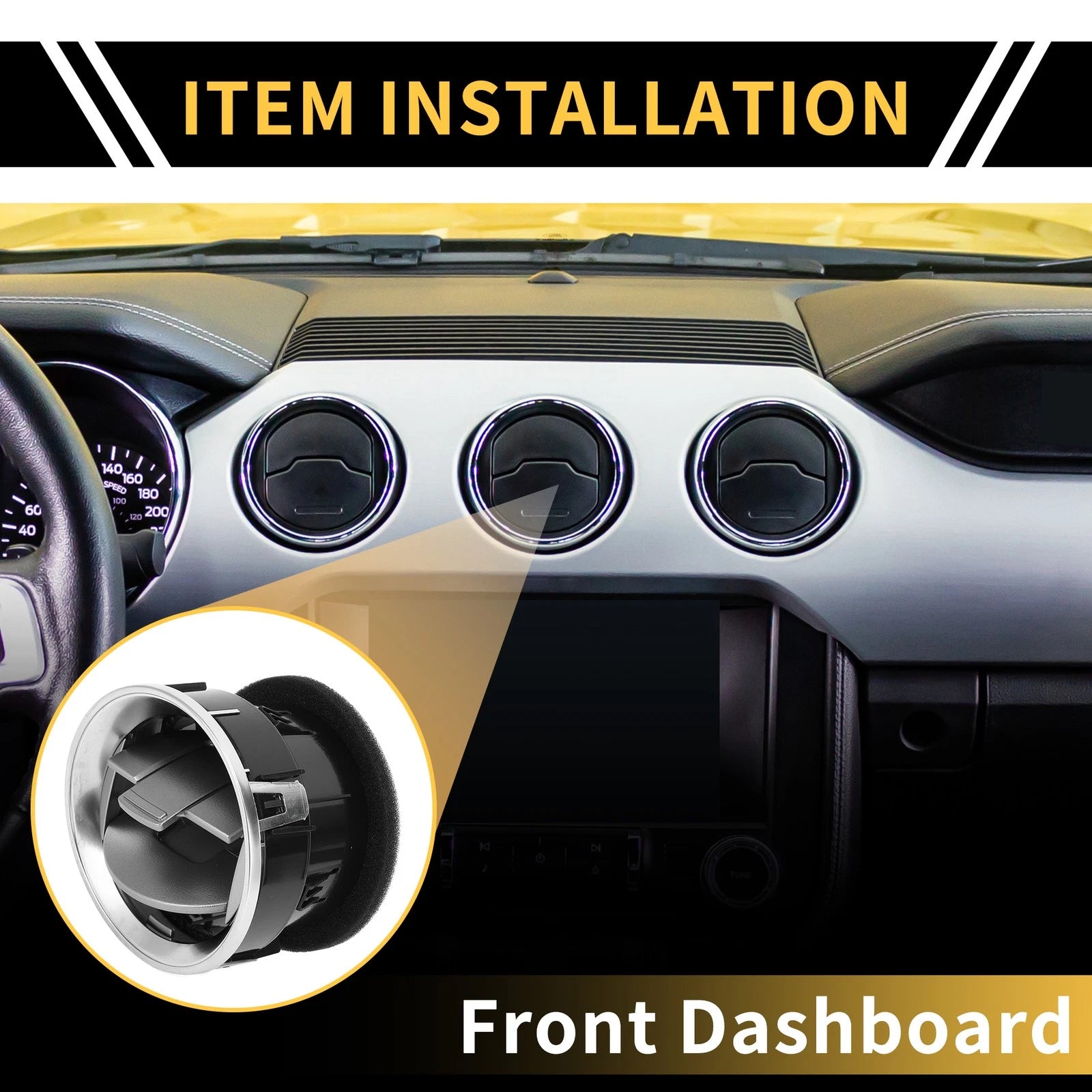 Dash AC Heater Air Vent for Ford F150 (2009–2014) Center Outlet Matte Black
