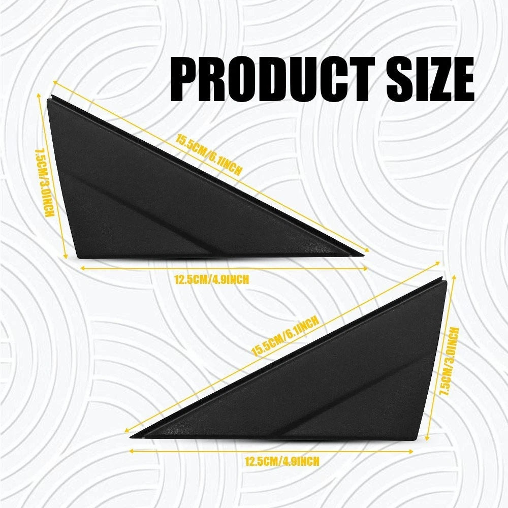 Set of 2 ABS Black Mirror Corner Triangle Covers for Hyundai Tucson (2016–2020)