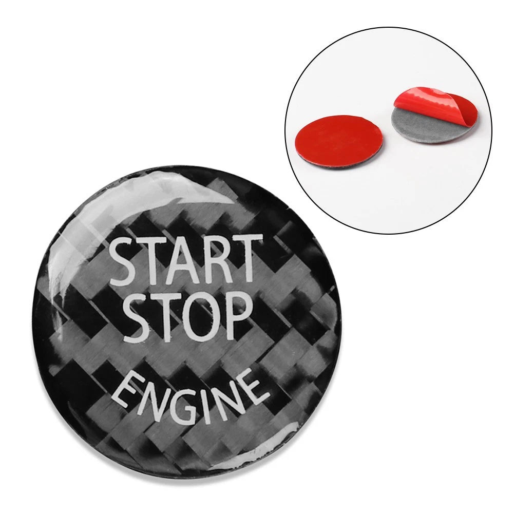 Carbon Fiber Keyless Start Button Cap Sticker for