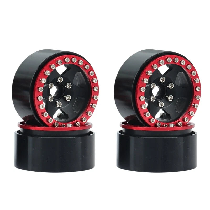 Set of 4 Alloy Metal Beadlock Wheel Rims for TRX-4 SCX10 D90 (1.9")