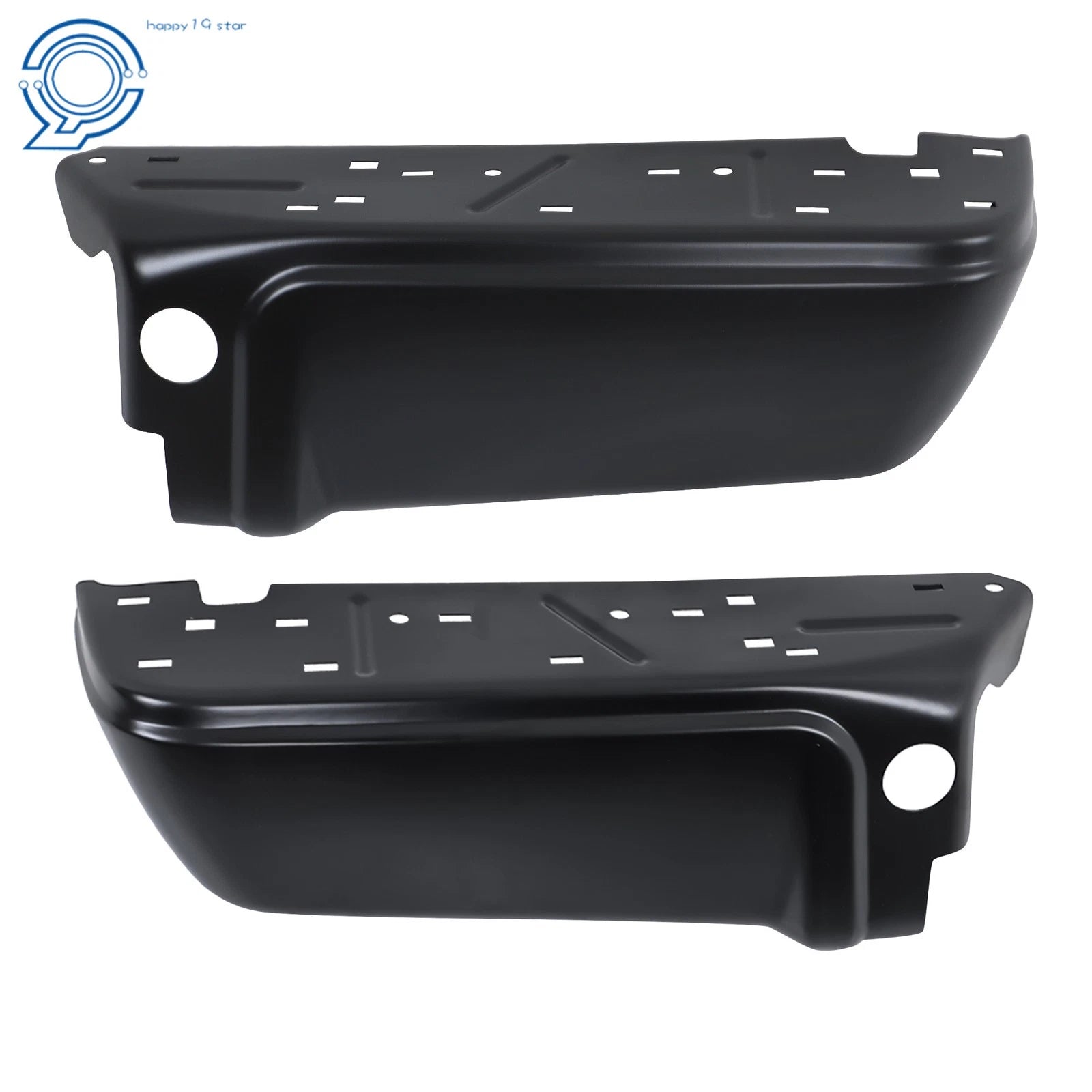 Set of 2 Black Rear Step Bumpers for Ford F250 F350 (2008–2016)