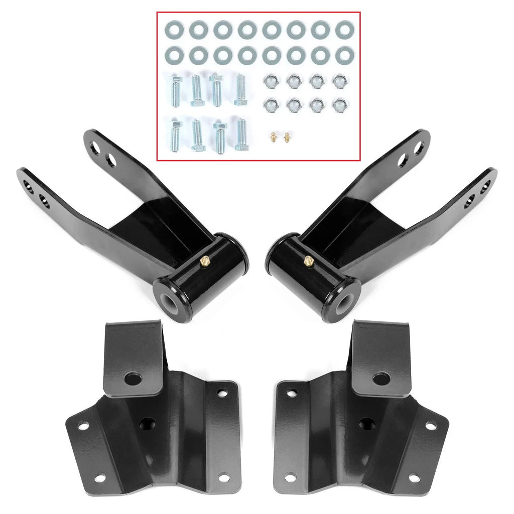 4" Drop Kit Rear Shackles & Hangers for Chevy Silverado GMC Sierra 1500 (1999–2006)