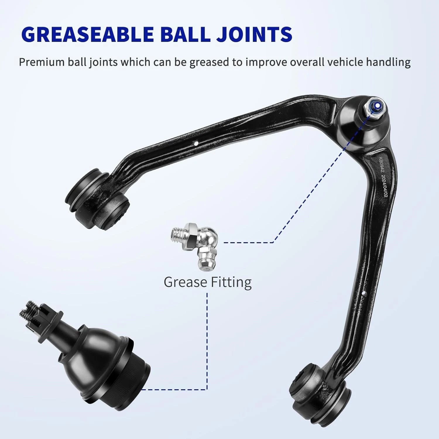 Front Upper Lower Control Arms with Ball Joint Kit for GMC Sierra 1500 (1999–2006)