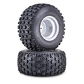 Set of 4 WANDA 20X10-9 GNCC ATV Tires with 4/110mm PCD Silver Wheels 10081
