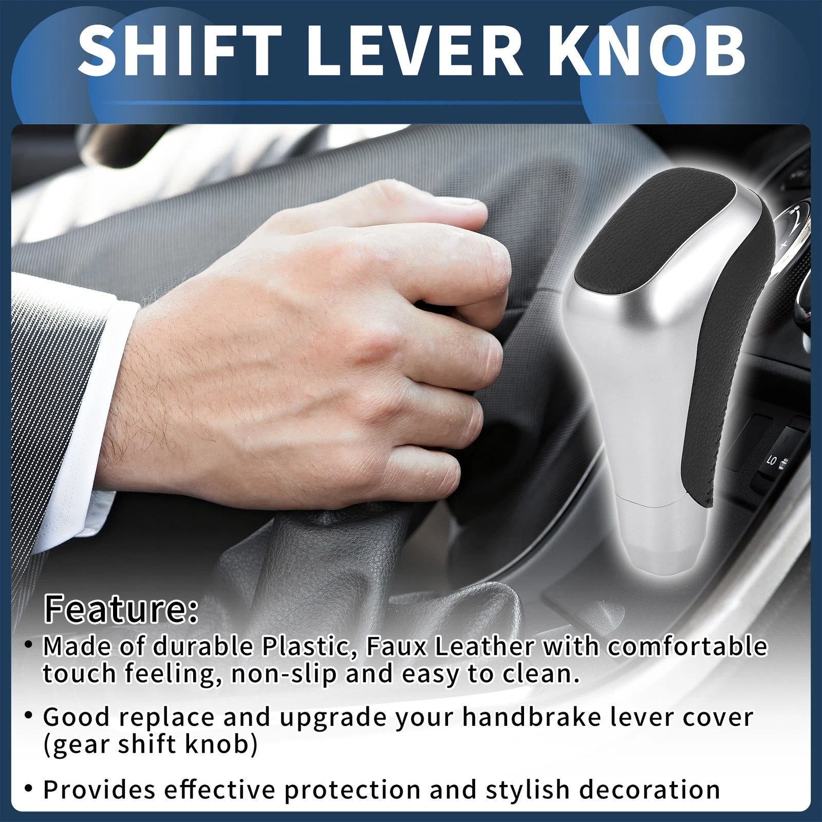 Automatic Gear Shifter Knob for Toyota 4Runner (2012–2021) Plastic Silver Tone