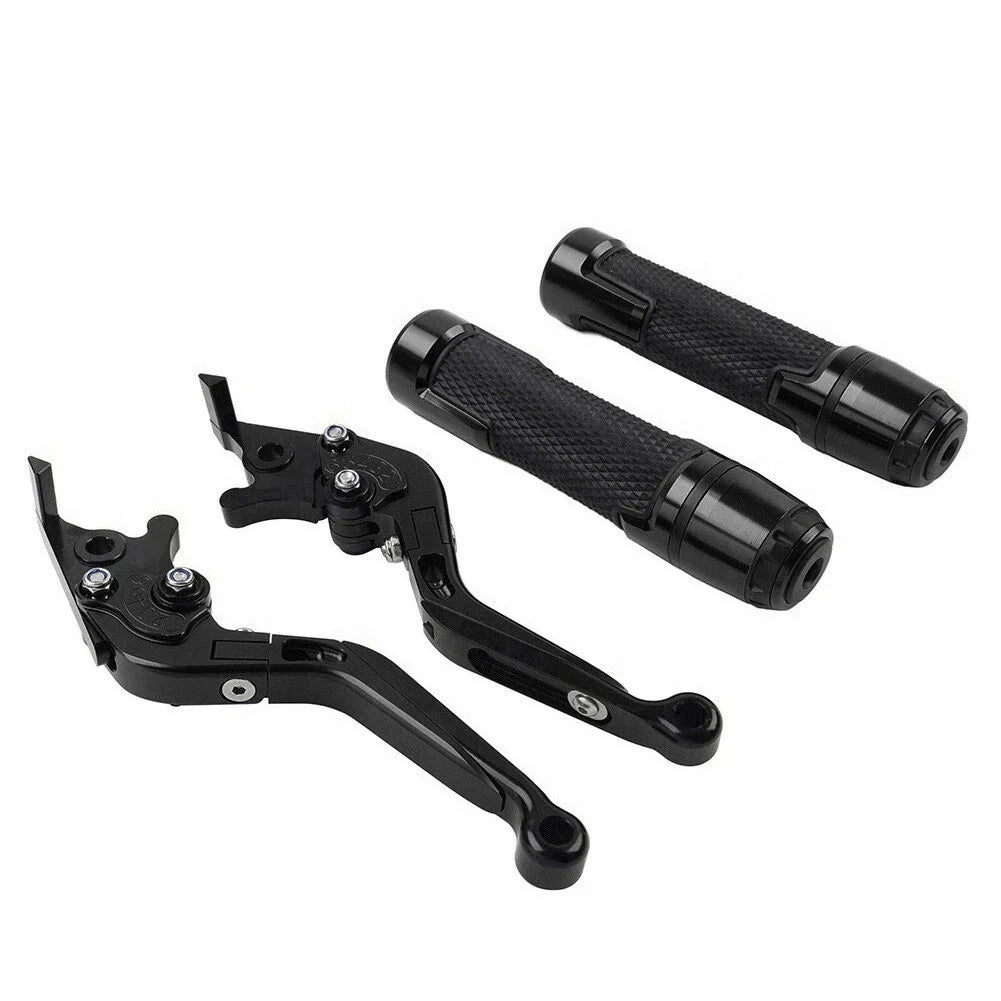 Black Extendable Brake Clutch Lever Grip Set for Thruxton/Street Cup (2016-2023)