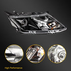 Right Side Headlight Assembly for Ford Fusion (2010–2012) Black Housing