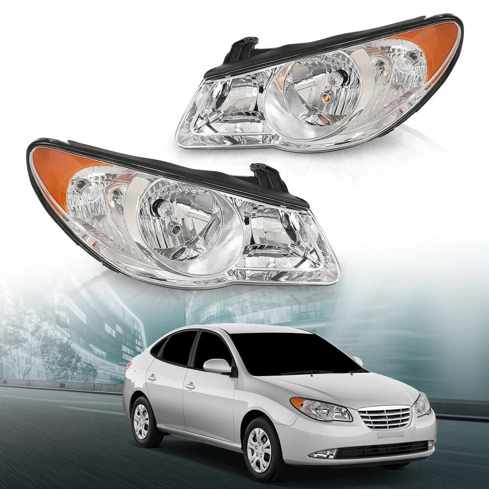 Clear Chrome Headlight Assembly for Hyundai Elantra (2007–2010)