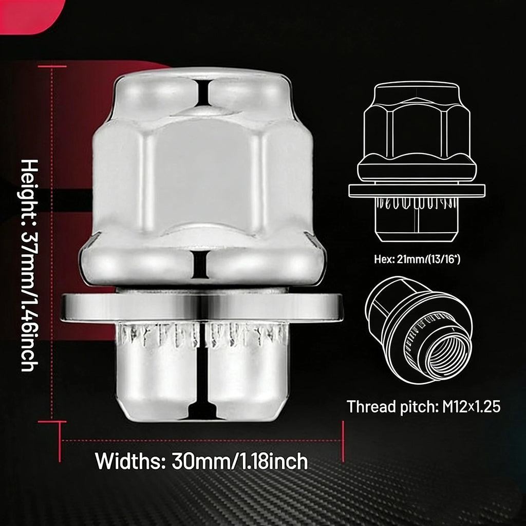 20Pc Chrome Mag Lug Nuts for Nissan Pathfinder Infiniti