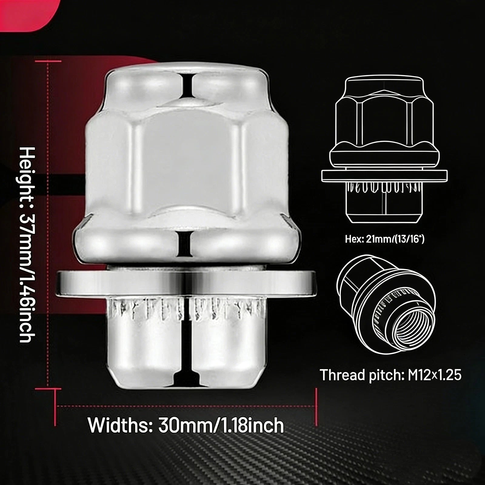 20Pc Chrome Mag Lug Nuts for Nissan Pathfinder Infiniti