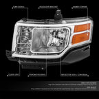 Driver Left Chrome Housing Amber Corner Headlight for Ford Flex (2009–2012)