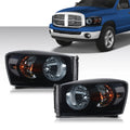Smoke Black Headlights for Dodge Ram 1500 2500 3500 (2006–2009)