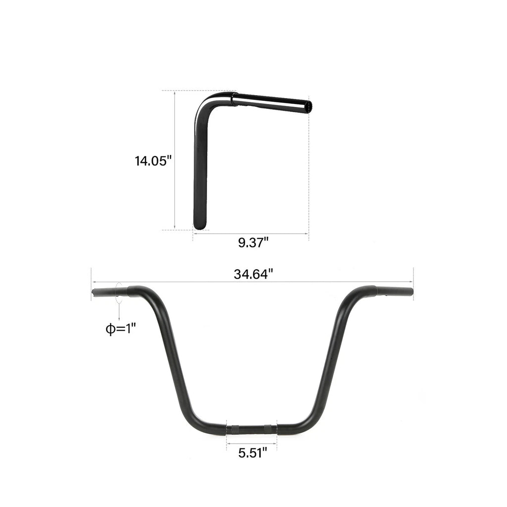 Ape Hanger 1 1/4" 14" Rise Handlebar for Harley Sportster 883 1200 FXST (2004–2023)