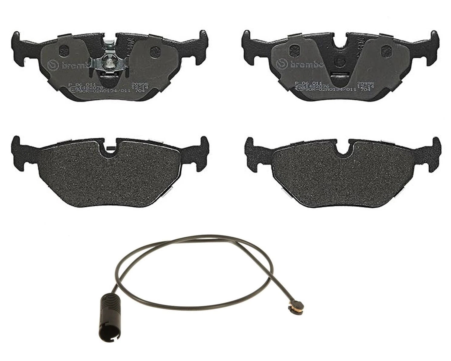 Set of 4 Brembo Rear Low-Metallic Brake Pads with Sensor for BMW E36 M3 (1995–1999)