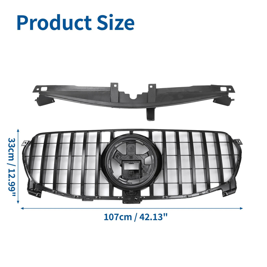 Front Upper Bumper Grille for Mercedes-Benz GLE350 (2020–2022) Black
