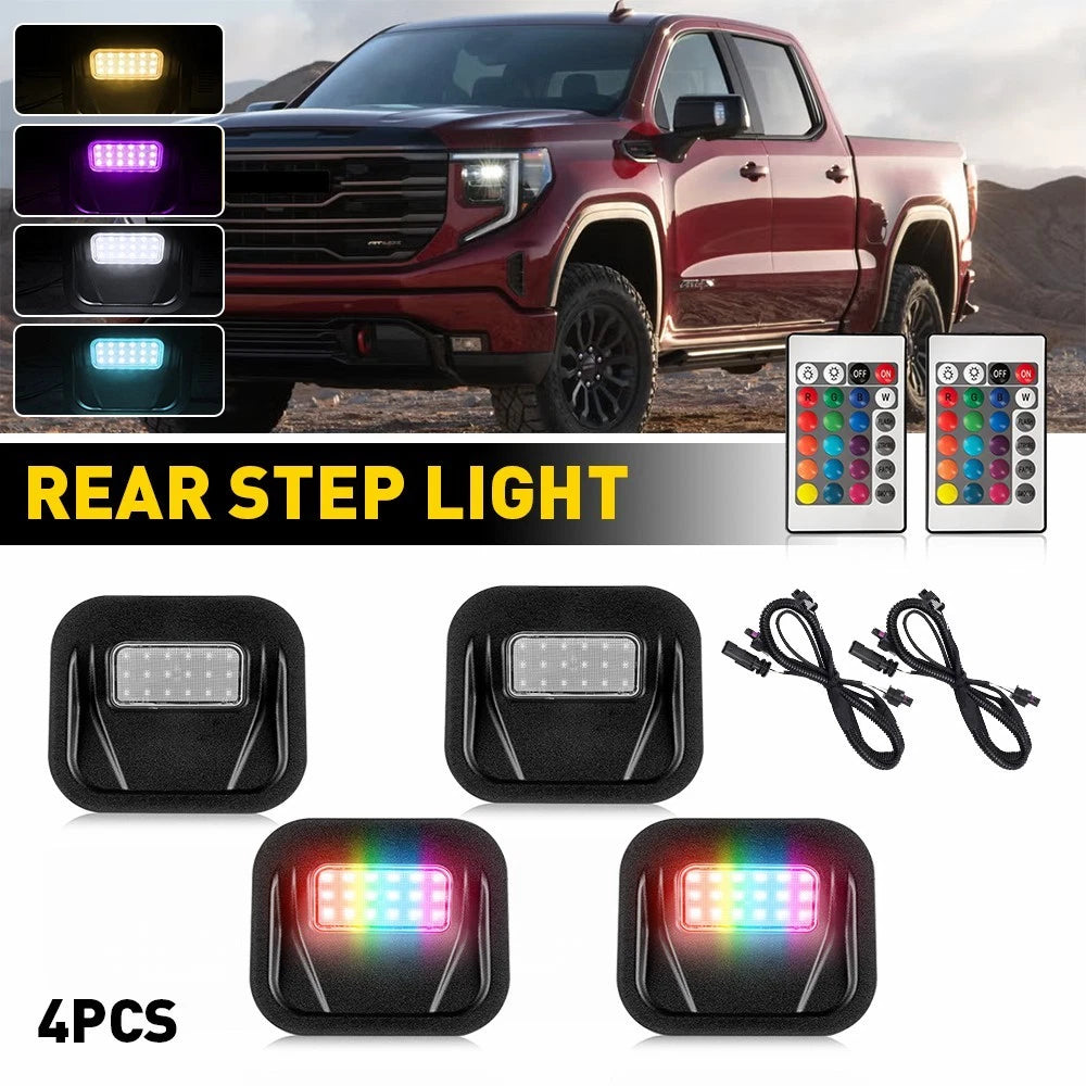 Set of 4 LED Tailgate Step Light Wire Harness for GMC Sierra 2500 HD 3500 HD (2020–2025)
