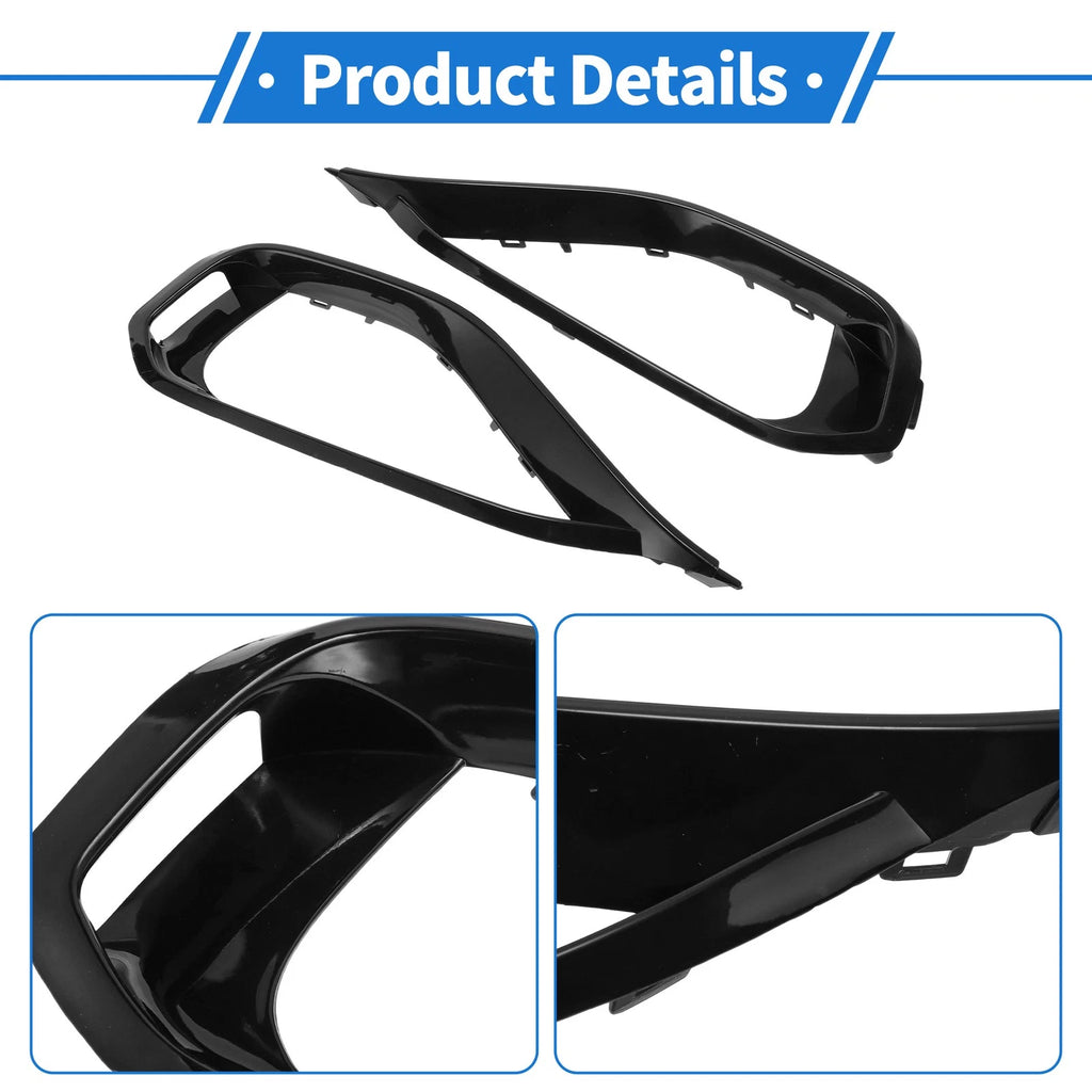 Fog Light Grill Set of 2 No.51117294839/51117294840 for BMW 428i (2014–2016) Black ABS