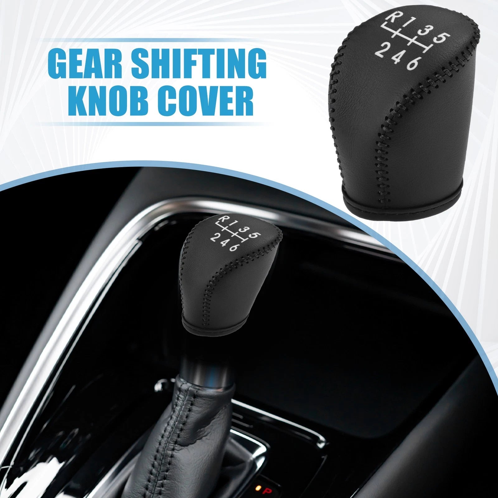 Gear Shifting Knob Cover Trim for Nissan Qashqai (2008–2012) Faux Leather Black