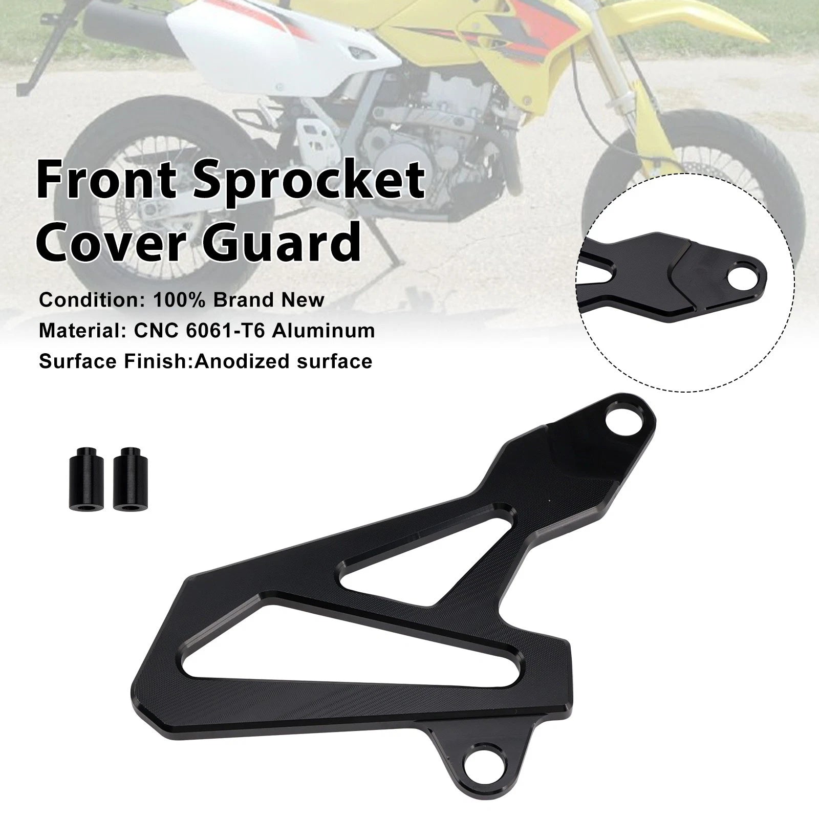 Front Sprocket Cover Guard for Suzuki DR-Z400SM (2000–2024) Black