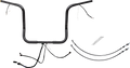 1-1/4" Round Top Handlebar Kit for Harley Davidson (EZ Install, 14", Black)