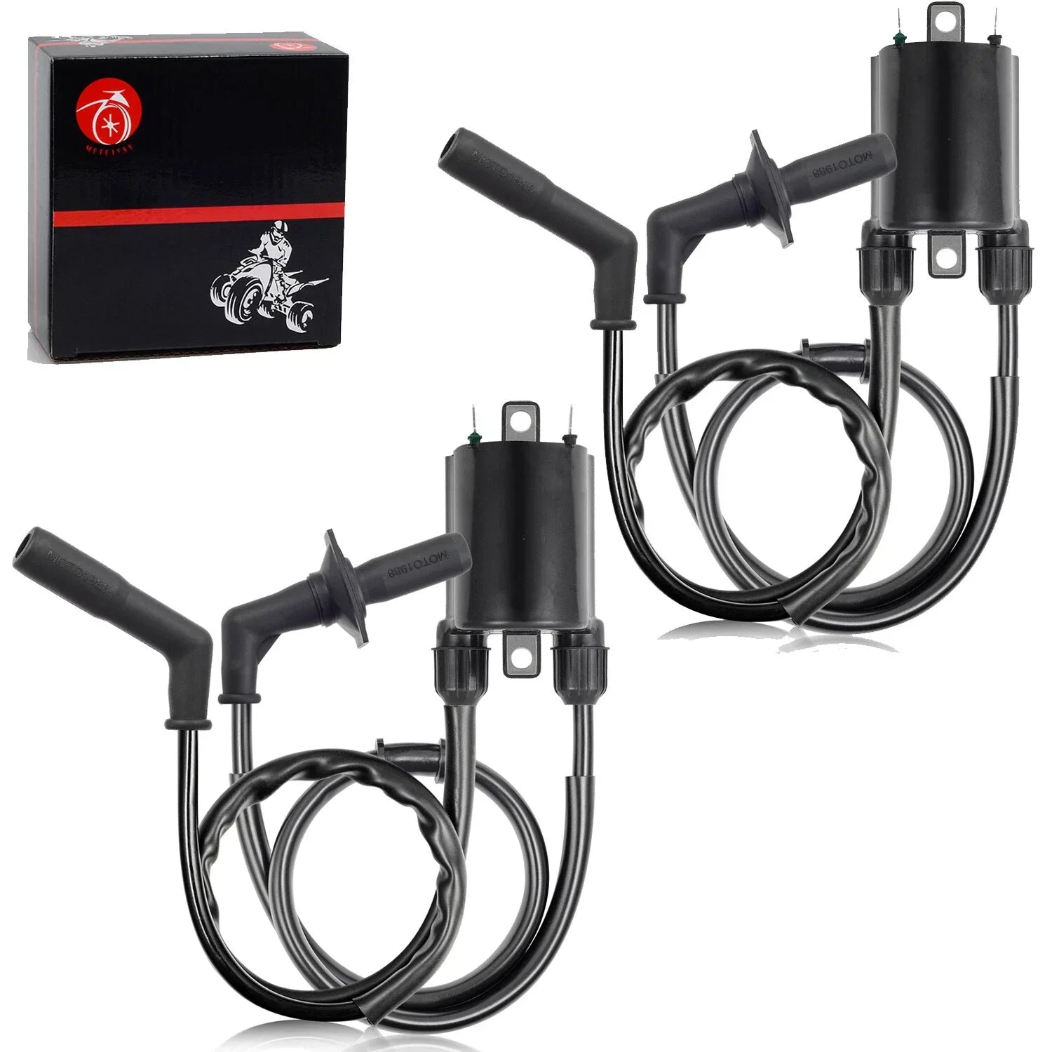 2× Ignition Coil & Spark Plug Cap for HONDA Shadow 1100 VT1100 (1999–2007)