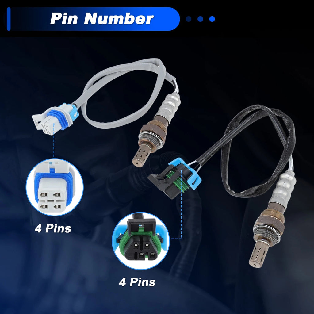 Set of 4 Upstream Downstream Oxygen Sensors for Chevy Silverado 6.0L (2003–2004)