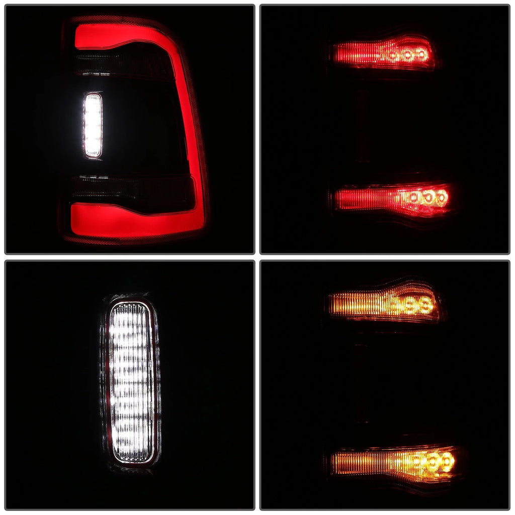Right Side Tail Light Assembly for Ram 1500 (2019–2024) Chrome Red LED