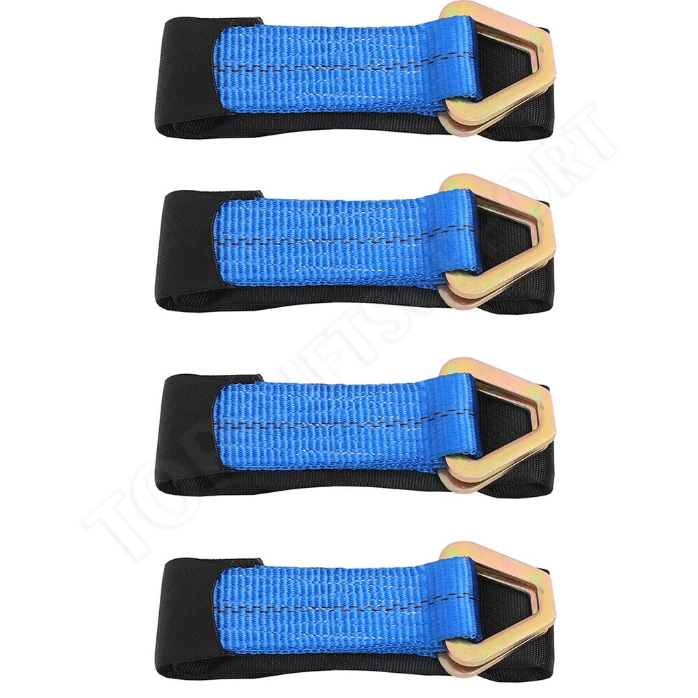 Set of 4 2" x 36" Tie Down Tow Axle Straps with D Ring