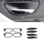 Set of 4 Interior Door Handle Trim Covers for BMW 3 4 Series F30 F34 Carbon Look