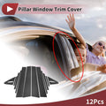 12 Pcs Door Pillar Window Trim for Toyota Corolla Hatchback (2019–2024) Carbon Fiber