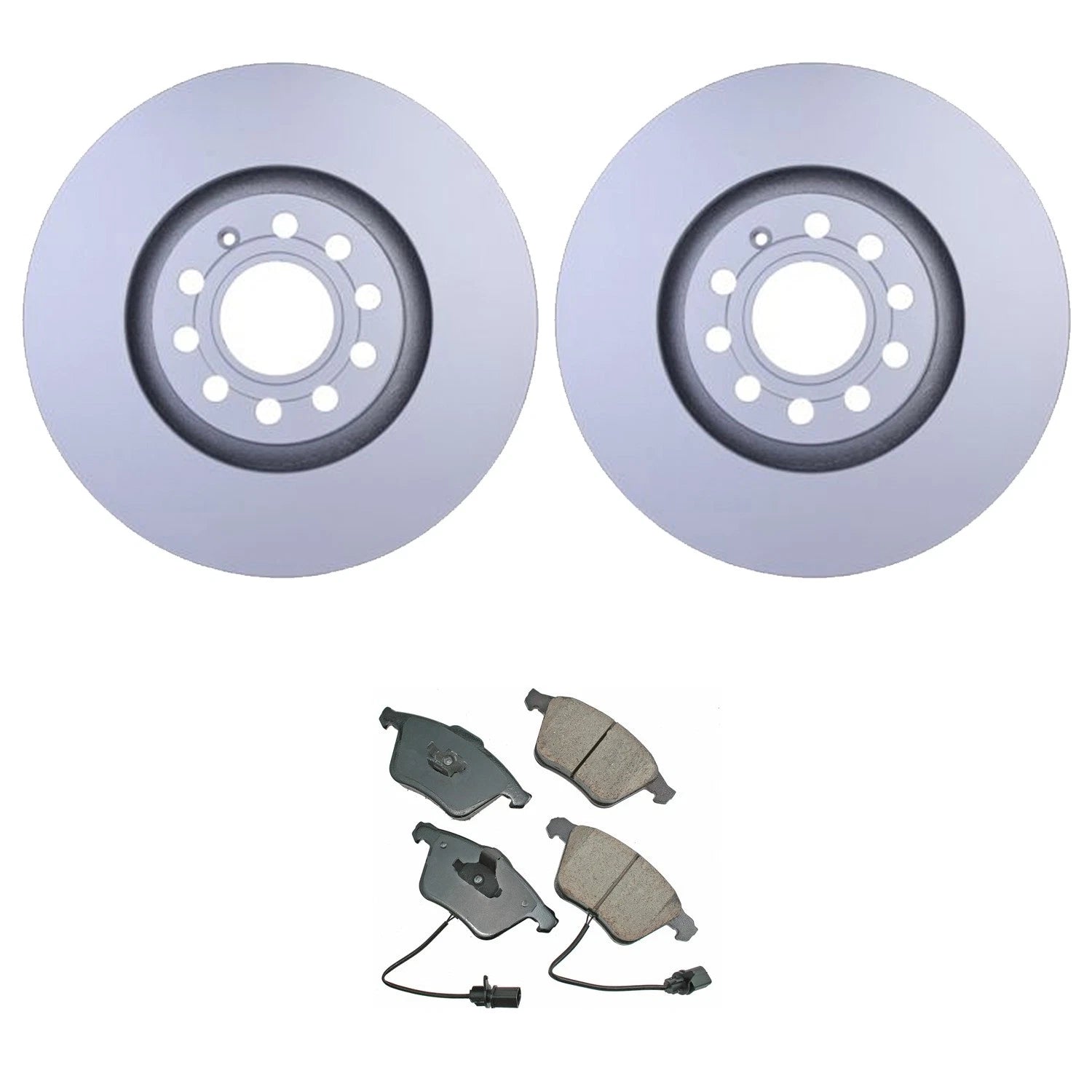 Front Rotors & Akebono EURO Ceramic Brake Pads Kit for Audi A4 Quattro S4 (2002–2008)