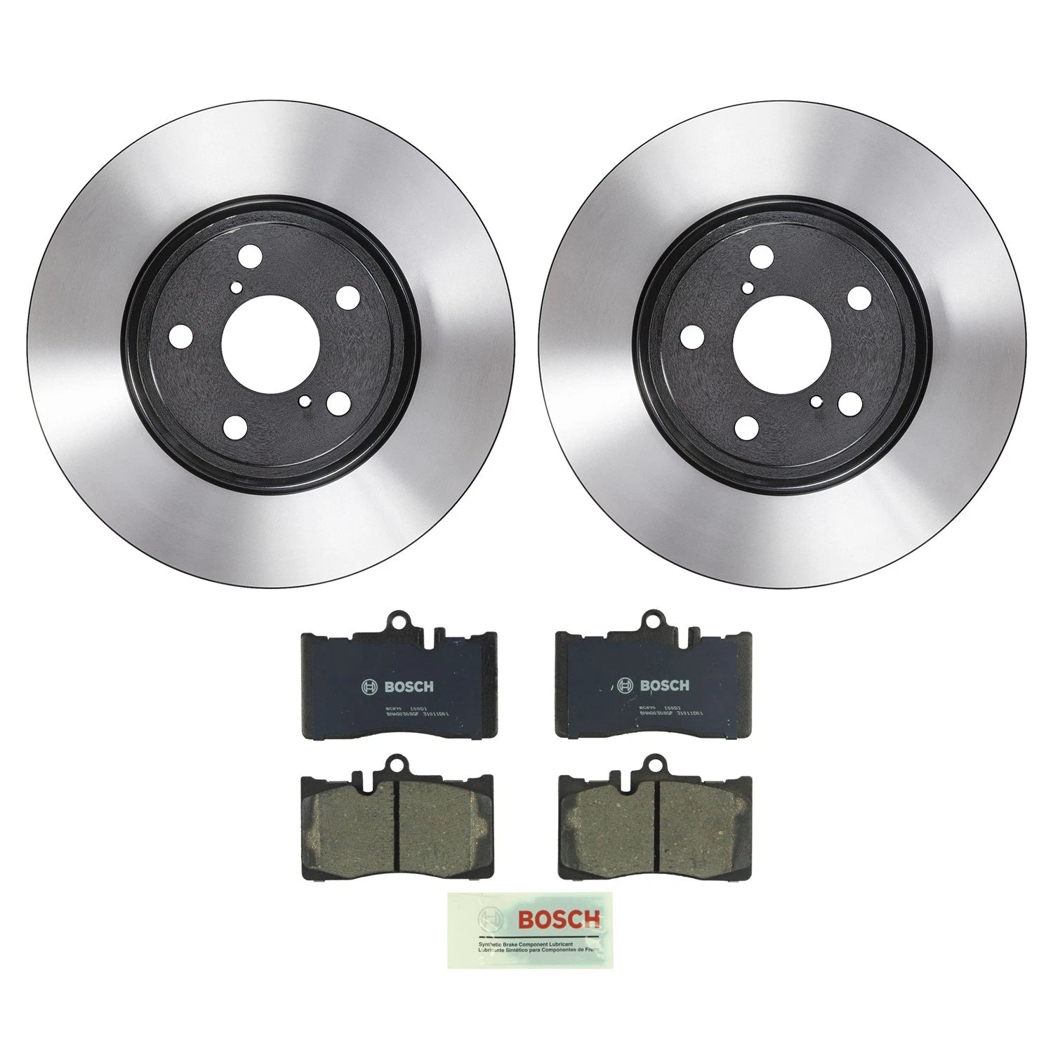 Set of 2 Front Rotors & Bosch QuietCast Brake Pads for Lexus LS430 (2001–2006)
