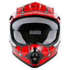 Youth Motocross Helmet for Kids (DOT Approved) Red Spider Net Off-Road