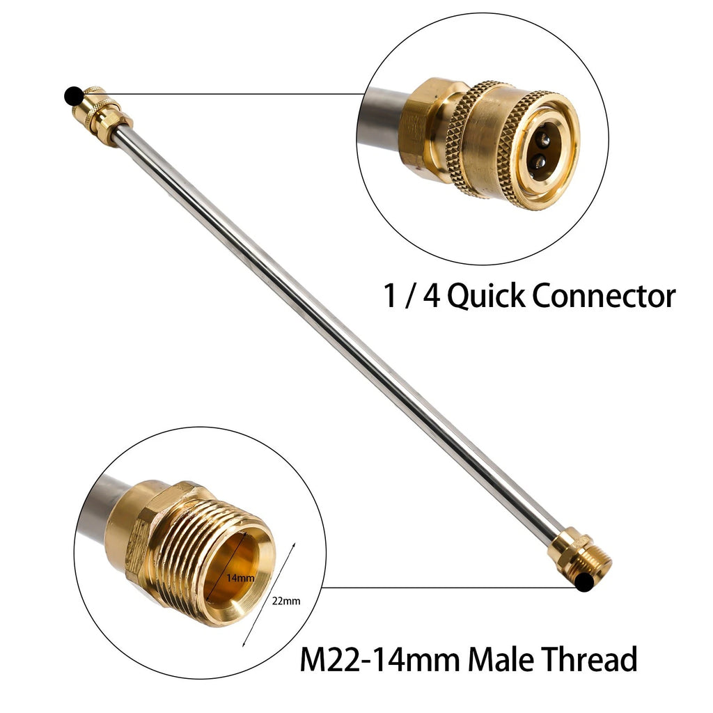 16 Inch Pressure Washer Wand Lance for Gas Power Tools (4000psi, M22)
