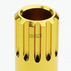 Set of 16 Open-End Aluminum Gold Lug Nuts + 4 Lock Nuts + Adapter M12x1.5