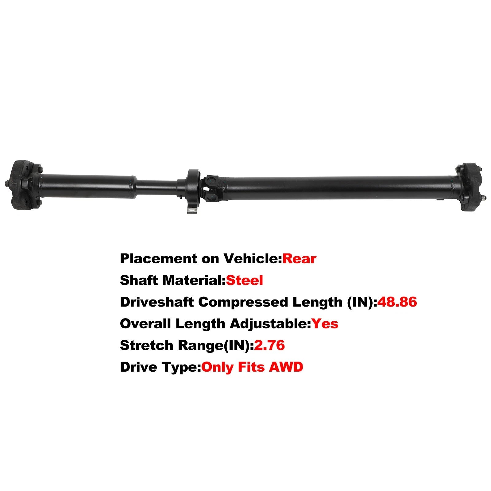 Rear Driveshaft for BMW X1 (2012–2015) 2.0L Gas Turbo AWD AT