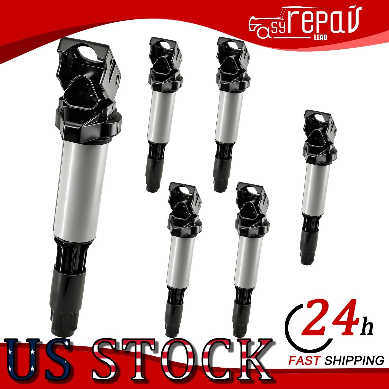 6X Ignition Coil and Spark Plug for BMW 330Ci X5 Z4 525i 530i (2000–2006)