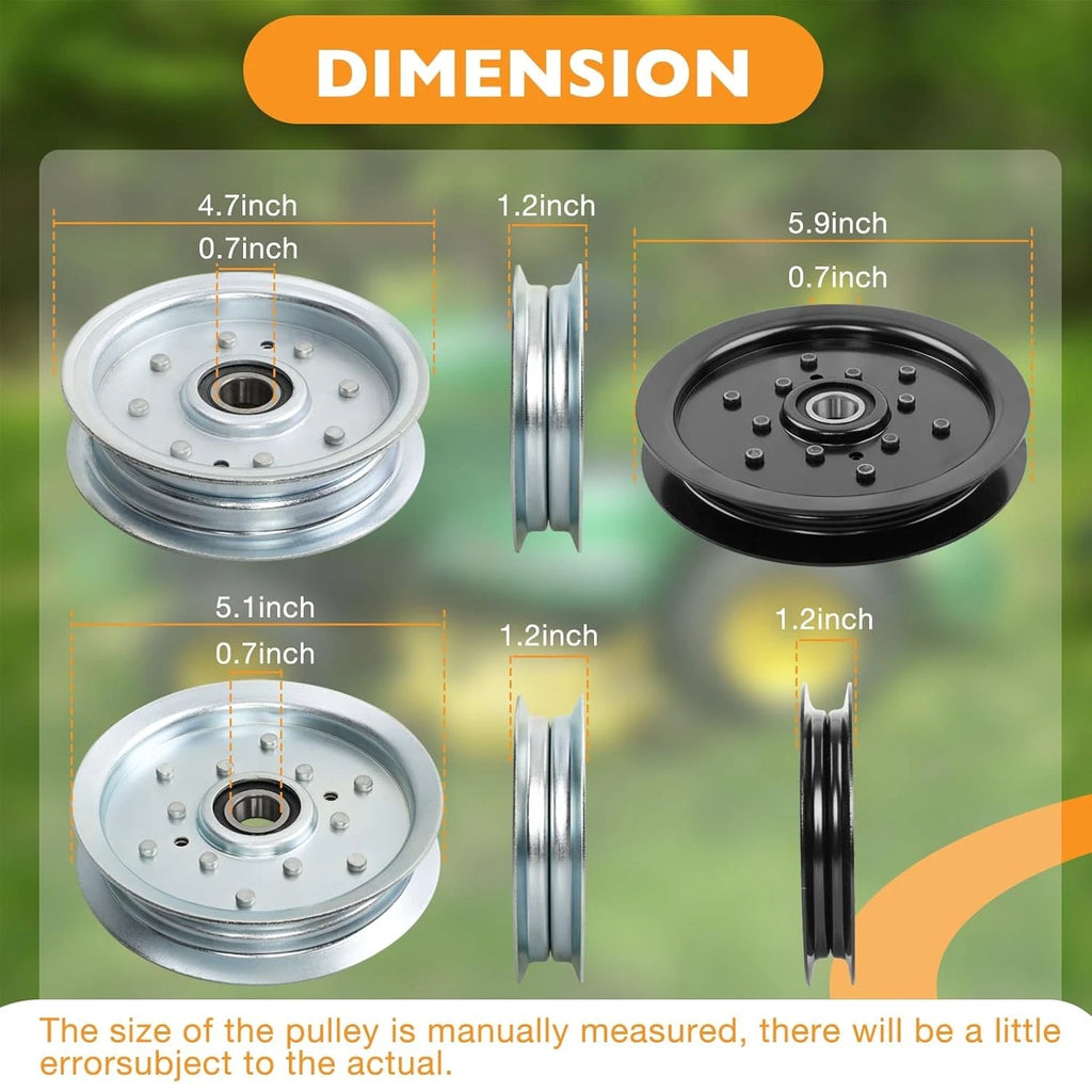 3Pcs Flat Idler Pulley for John Deere Z425 Z435 Z445 (AM135526)