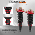 Coilovers for Honda Prelude (1992-2001) Adjustable Height Red Kits