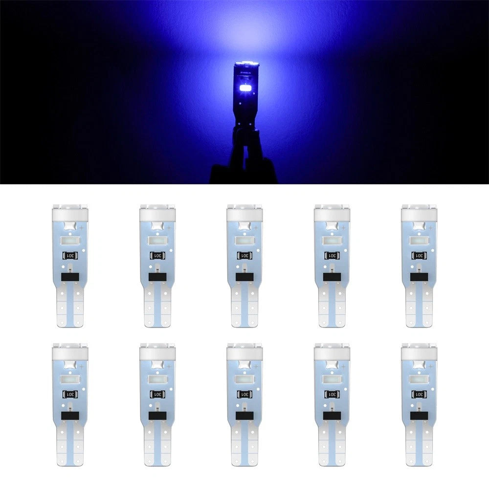 10pcs T5 Blue 3014 LED Bulbs for Speedometer Gauge Cluster (Universal)