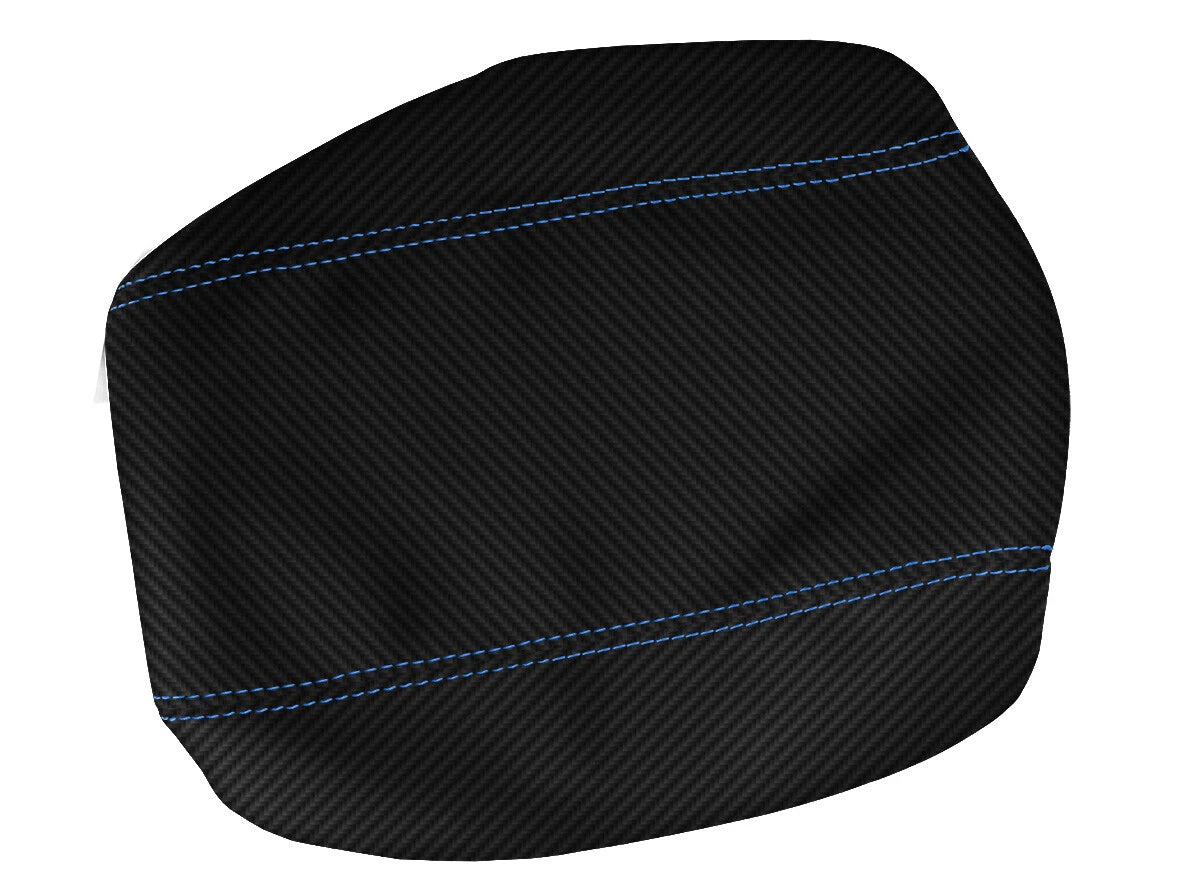 Carbon Fiber Console Lid Cover for Mitsubishi Eclipse (1995–1999) Blue Stitch