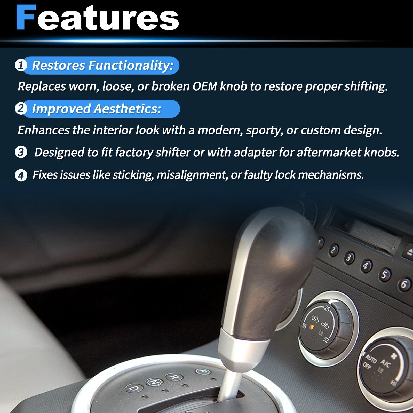 Automatic AT Gear Shift Knob for Nissan 350Z (2004–2007) No. 34910CL71B