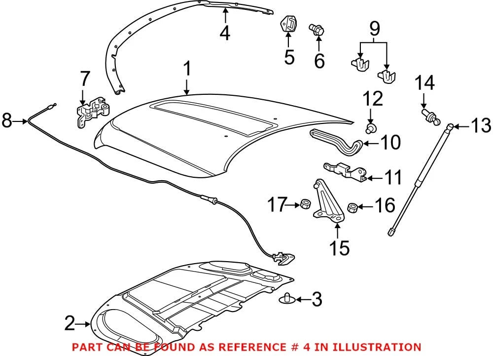 Hood Hinge Seal for Dodge Durango (2012–2019) 68084598AC
